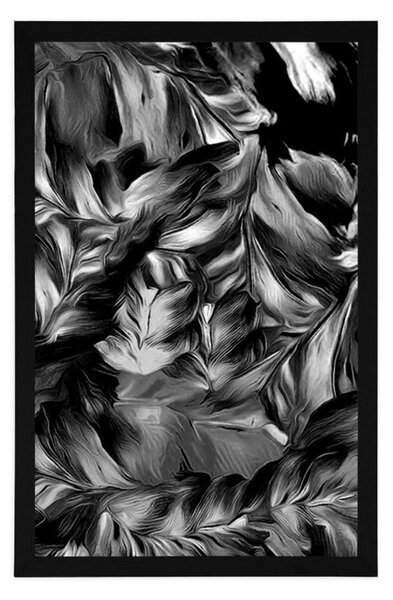 Poster retro mutări de flori în design alb-negru