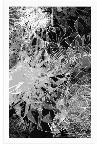 Poster artă abstractă în alb-negru