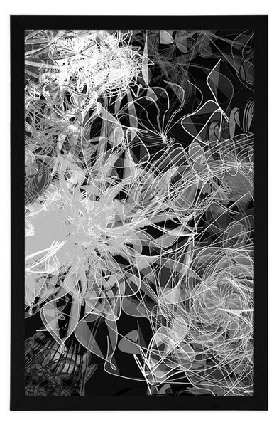 Poster artă abstractă în alb-negru