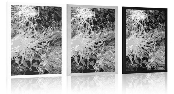 Poster artă abstractă în alb-negru