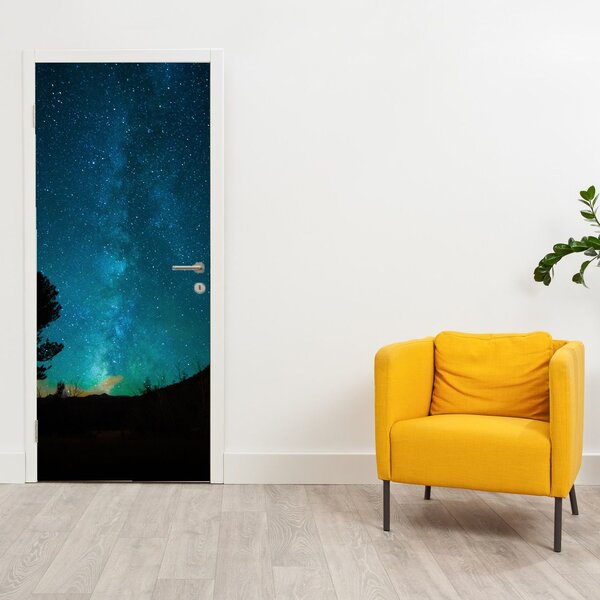 Fototapet pentru ușă - Cerul înstelat noaptea (95x205cm)