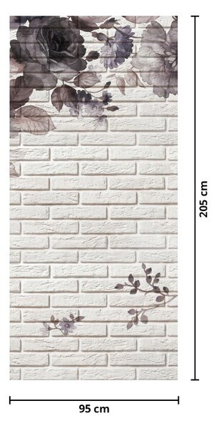 Fototapet pentru ușă - Peretele cu buchet de flori (95x205cm)
