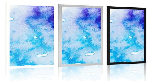 Poster artă abstractă în albastru-violet
