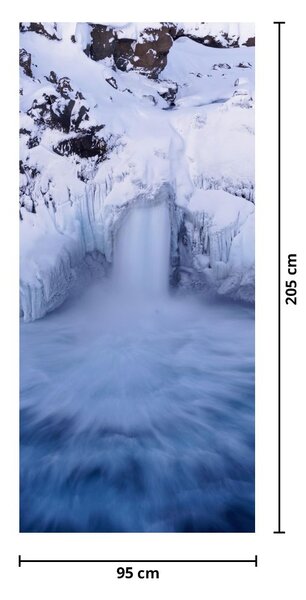 Fototapet pentru ușă - Cascadele iarna (95x205cm)