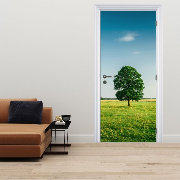 Fototapet pentru ușă - Copac în luncă (95x205cm)
