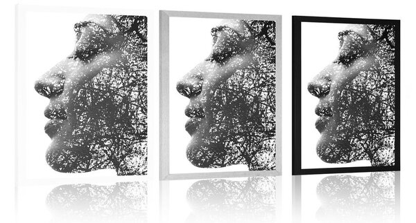 Poster femeie cu elementele abstracte