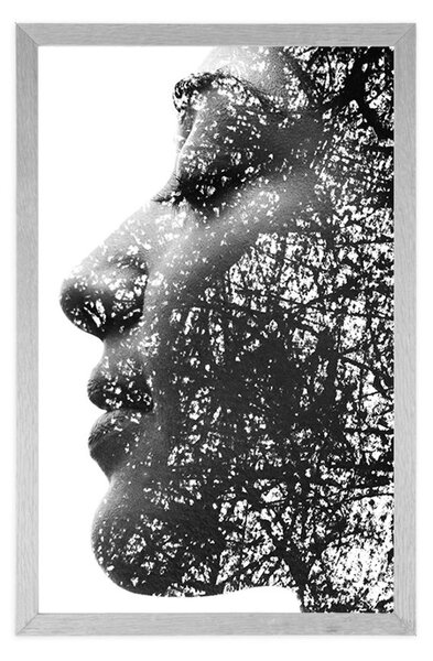 Poster femeie cu elementele abstracte