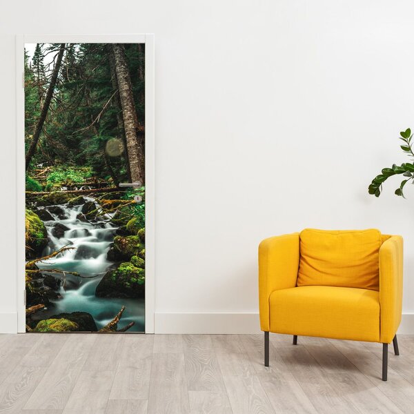 Fototapet pentru ușă - Pârâu în pădure (95x205cm)