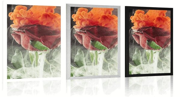 Poster trandafir cu elementele abstracte