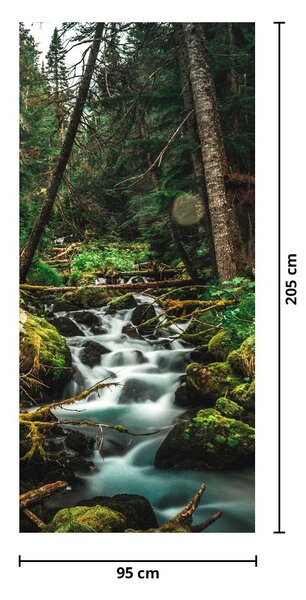 Fototapet pentru ușă - Pârâu în pădure (95x205cm)