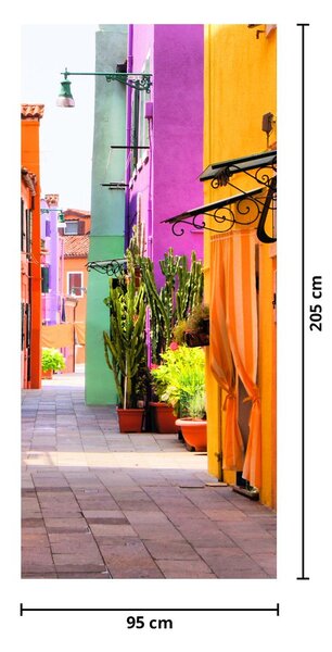 Fototapet pentru ușă - Staduță colorată italiană (95x205cm)