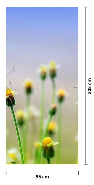 Fototapet pentru ușă - Floare și fluture (95x205cm)