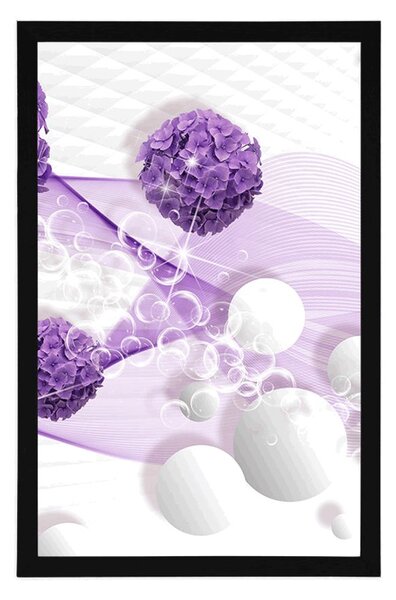 Poster flori cu fundal abstract