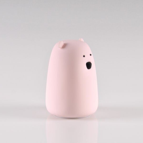 Lampă LED RGB pentru copii BEAR, tactilă, 0,8W, 5V, roz + USB