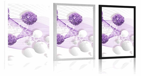 Poster flori cu fundal abstract