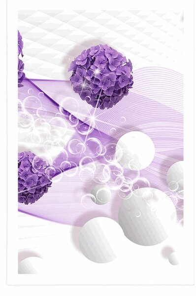 Poster flori cu fundal abstract