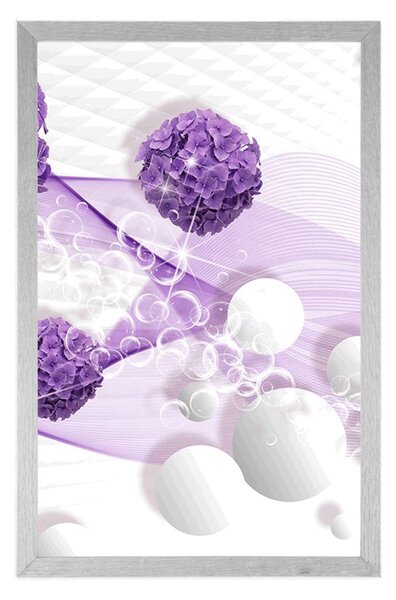 Poster flori cu fundal abstract