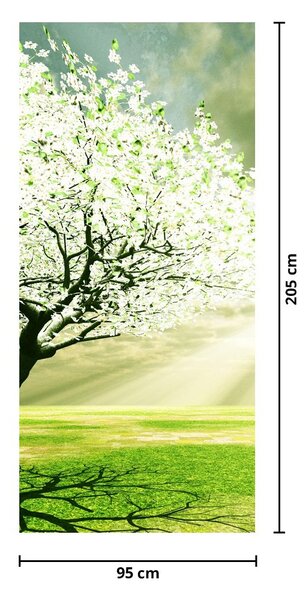 Fototapet pentru ușă - Copac în luncă (95x205cm)