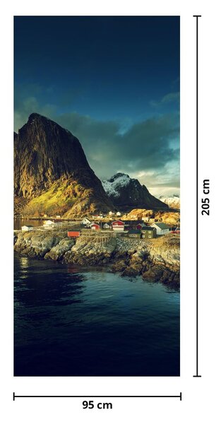 Fototapet pentru ușă - Sat pescăresc în Norvegia (95x205cm)