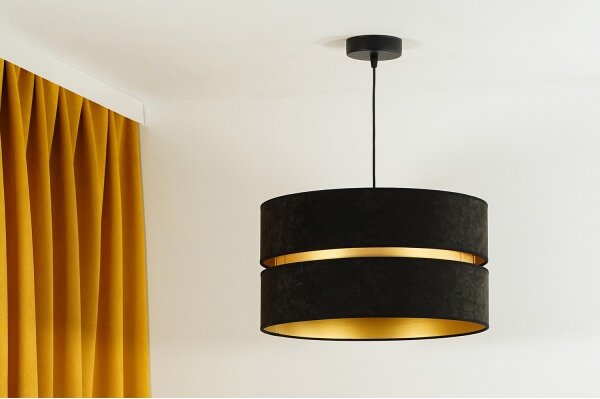Lustră pe cablu Duolla DUO 1xE27/15W/230V d. 40 cm negru/auriu
