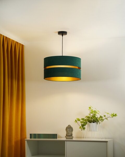 Lustră pe cablu Duolla DUO 1xE27/15W/230V d. 40 cm verde/auriu