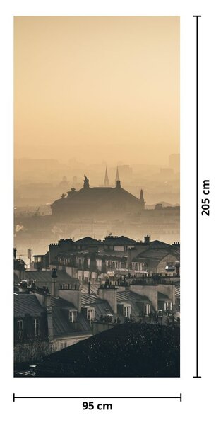 Fototapet pentru ușă - Oraș sub ceață (95x205cm)