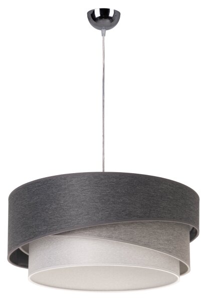 Lustră pe cablu Duolla KOBO 1xE27/15W/230V d. 45 cm antracit/gri/alb
