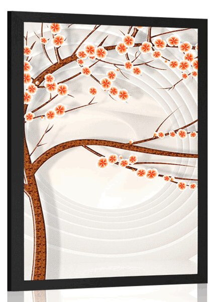 Poster copac modern pe fundal abstract