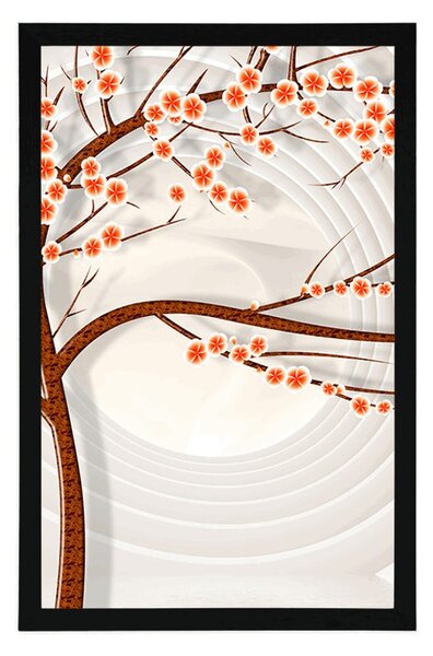 Poster copac modern pe fundal abstract