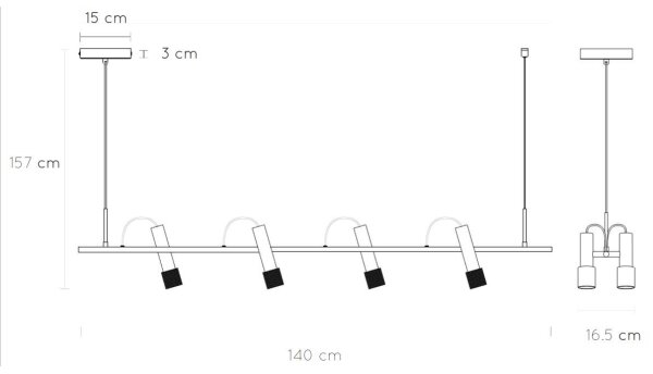 Lustră LED pe cablu DUELE 4xLED/5,3W/230V Lucide 20420/20/30