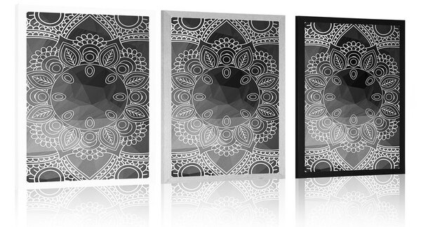 Poster Mandala în alb-negru