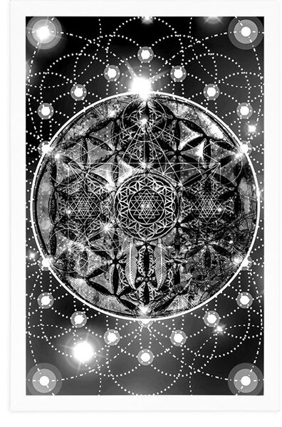 Poster Mandala fermecătoare în design alb și negru