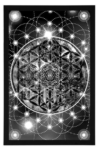 Poster Mandala fermecătoare în design alb și negru