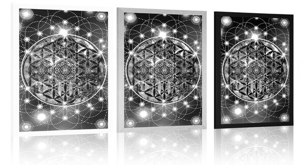 Poster Mandala fermecătoare în design alb și negru
