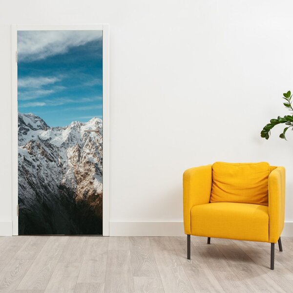 Fototapet pentru ușă - Creste montane înzăpezite (95x205cm)