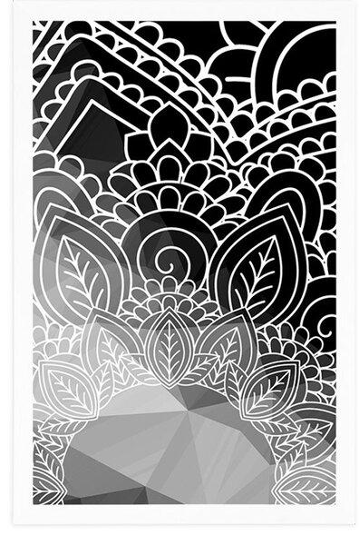 Poster elemente Mandala än design alb-negru