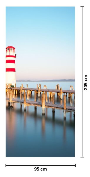 Fototapet pentru ușă - Far în zori (95x205cm)