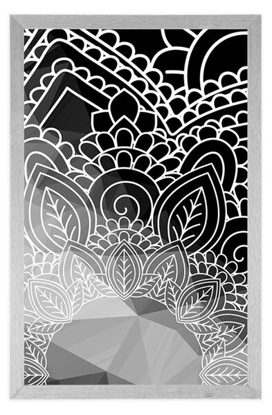 Poster elemente Mandala än design alb-negru