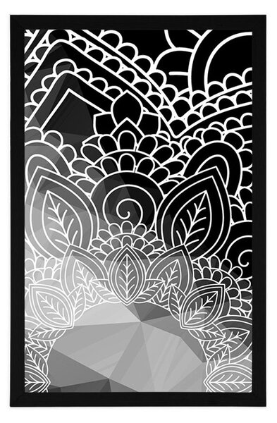 Poster elemente Mandala än design alb-negru