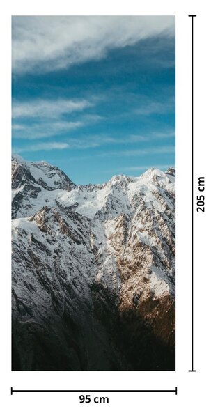 Fototapet pentru ușă - Creste montane înzăpezite (95x205cm)
