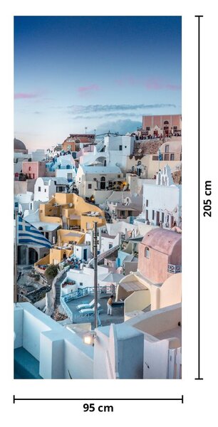 Fototapet pentru ușă - Amurg în Santorini (95x205cm)