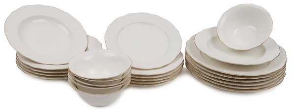 Set farfurii servire, 24 bucati Luccevana Blue Alb 22x22x2 cm