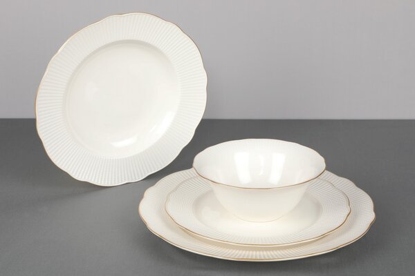 Set farfurii servire, 24 bucati Luccevana Blue Alb 22x22x2 cm