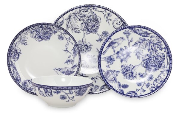 Set farfurii servire, 24 bucati Cerulean Waves Albastru 27x27x2 cm