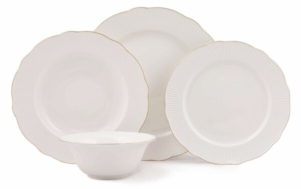 Set farfurii servire, 24 bucati Luccevana Blue Alb 22x22x2 cm