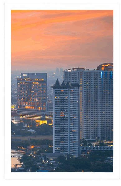 Poster vedere la apus de soare în orașul Bangkok