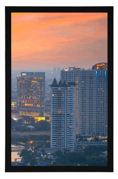 Poster vedere la apus de soare în orașul Bangkok