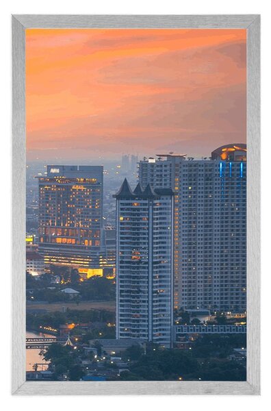 Poster vedere la apus de soare în orașul Bangkok
