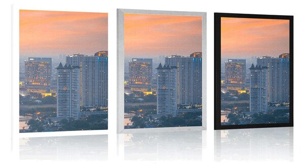 Poster vedere la apus de soare în orașul Bangkok