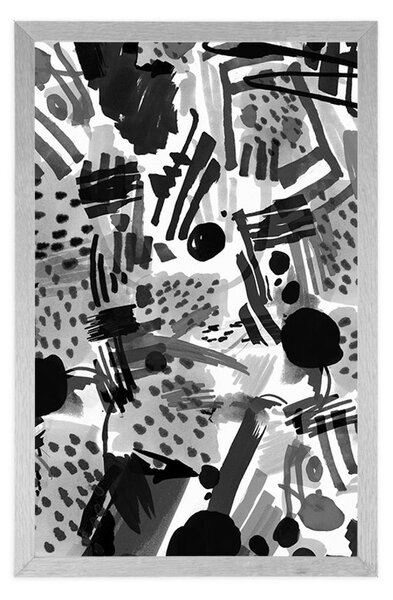 Poster abstracție pop art în alb-negru